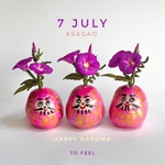 7月 朝顔の幸せ福だるま
