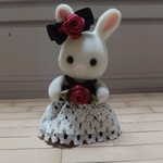 シルバニア赤ちゃん　ミニ薔薇ドレス　黒