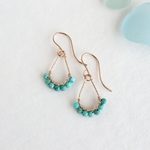 🍋SALE🍋 14kgf ターコイズ 雫 スパークルフープ ピアス *イヤリング可