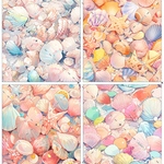 B-42 貝殻 夏 海 背景紙 素材 コラージュ collage シート sheet achashop