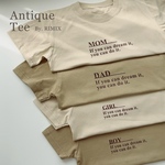 名入れ◎ Antique Tee 半袖　出産祝い　マタニティーフォト　家族写真　名入れギフト　親子Tシャツ　ファミリーフォト