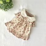【完成品】ピンクローズの乙女ワンピースハンドメイド　犬服
