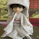 ねんどろいどドール身長調整サイズ着物　 白無垢　綿帽子（頭周19センチまで着用可能）