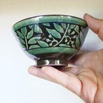 ナナカマドの飯茶碗（織部）