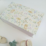 再販　カルトナージュのマスキングテープ、ミシン糸収納BOX（ハーフサイズBaby Cat Wildflower アイボリー） )