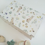 カルトナージュのマスキングテープ、ミシン糸収納BOX（ハーフサイズMilky rabbit)