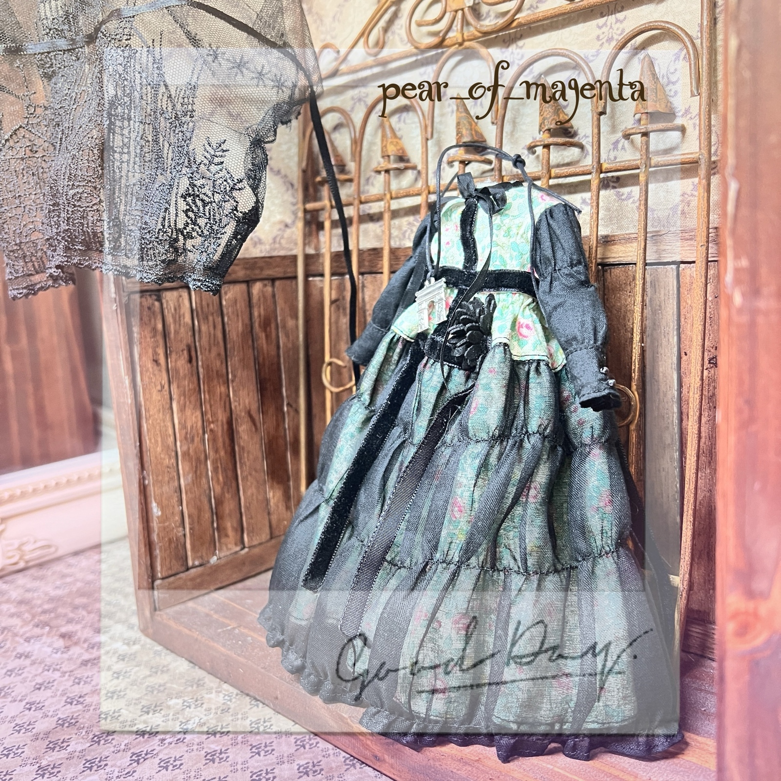 1/6doll ? 22cm doll ドールアウトフィット ワンピース ヘッドドレス 