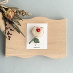 おはなブローチ♡White×green×red