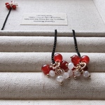 2pcs)3972)ビーズタッセル)white&red)#2d