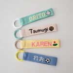 【ミニタイプ】ネームタグ リングタイプ オリジナル 刺繍 キーホルダー 名入れ バッグチャーム　