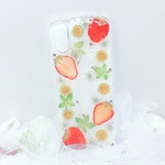 セール❣️早発送♡送料無料♡全機種対応♡いちごとノースポールのスマホケース♡ストロベリー♡iPhone Android GALAXY Xperia oppo Moto Google pixel