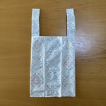 大島紬 白 レジ袋型エコバック