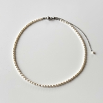 簡単着脱♪艶々ベビーパールネックレス　高品質　淡水パールネックレス　マグネット　ベビーパール　ライスパール　極小パール　小粒パール　チョーカー　スライドネックレス　華奢　フォーマル　オケージョン　