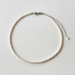 簡単着脱♪艶々ベビーパールネックレス　高品質　淡水パールネックレス　マグネット　ベビーパール　ライスパール　極小パール　小粒パール　チョーカー　スライドネックレス　華奢　フォーマル　オケージョン　