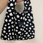 コンビニサイズエコバッグ　ダルメシアン柄　ブラック
