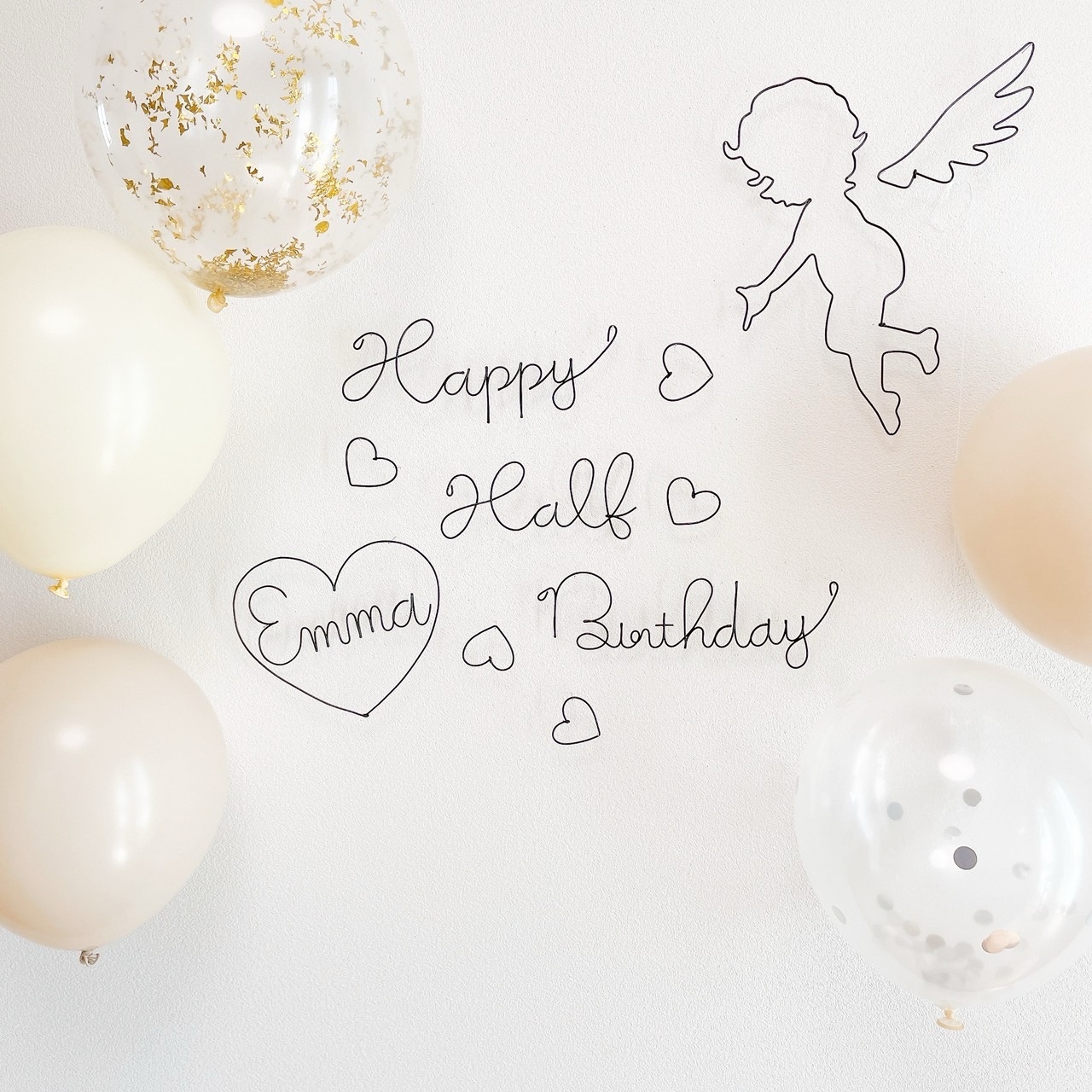 ハーフバースデー 誕生日 ワイヤーアート ワイヤークラフト ハッピー 