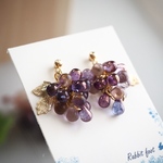 🍇チェコドロップの葡萄ピアス🍇淡色