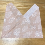 あずま袋　北欧風リーフ柄　ピンク