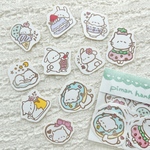 【数量限定】【フレークシール】いろいろアニマル10種×3枚(30枚入り) くま　ねこ　うさぎ　スイーツ　花