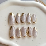 【B069】Champagne Lumière　ネイルチップ　結婚式ネイル　ウェディングネイル　マグネットネイル　前撮りネイル