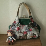 トートバッグ◆あおりポケットのがま口バッグ