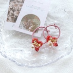 ＊love berry ＊ お花と苺のヘアゴム　2個セット