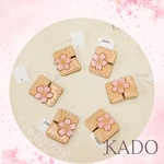 桜の花　手縫いのキーキャップ　防犯や鍵の目印に（KADO）592