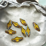 【4コセット】#czech beads#チェコビーズ　diamond shape oval24✖️10㍉ yellow shabbypicasso