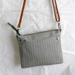 デニムストライプ柄ショルダーバック
