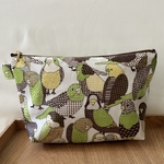 裏付きラミネートポーチ　インコ　インコだらけ