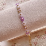再販 ✩ パープルカラーのお花ブレスレット💜⁺˚