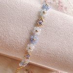 再販 ✩ ブルーカラーのお花ブレスレット💙⁺˚