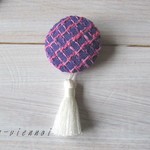 saleファンシーツイード＋タッセル＊ブローチ