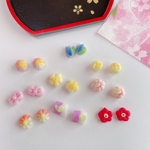 小さな 和菓子  セット 練り切り 花 パーツ　アクセサリー　ピアス　材料　4