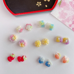小さな 和菓子  セット 練り切り 花 パーツ　アクセサリー　ピアス　材料　2