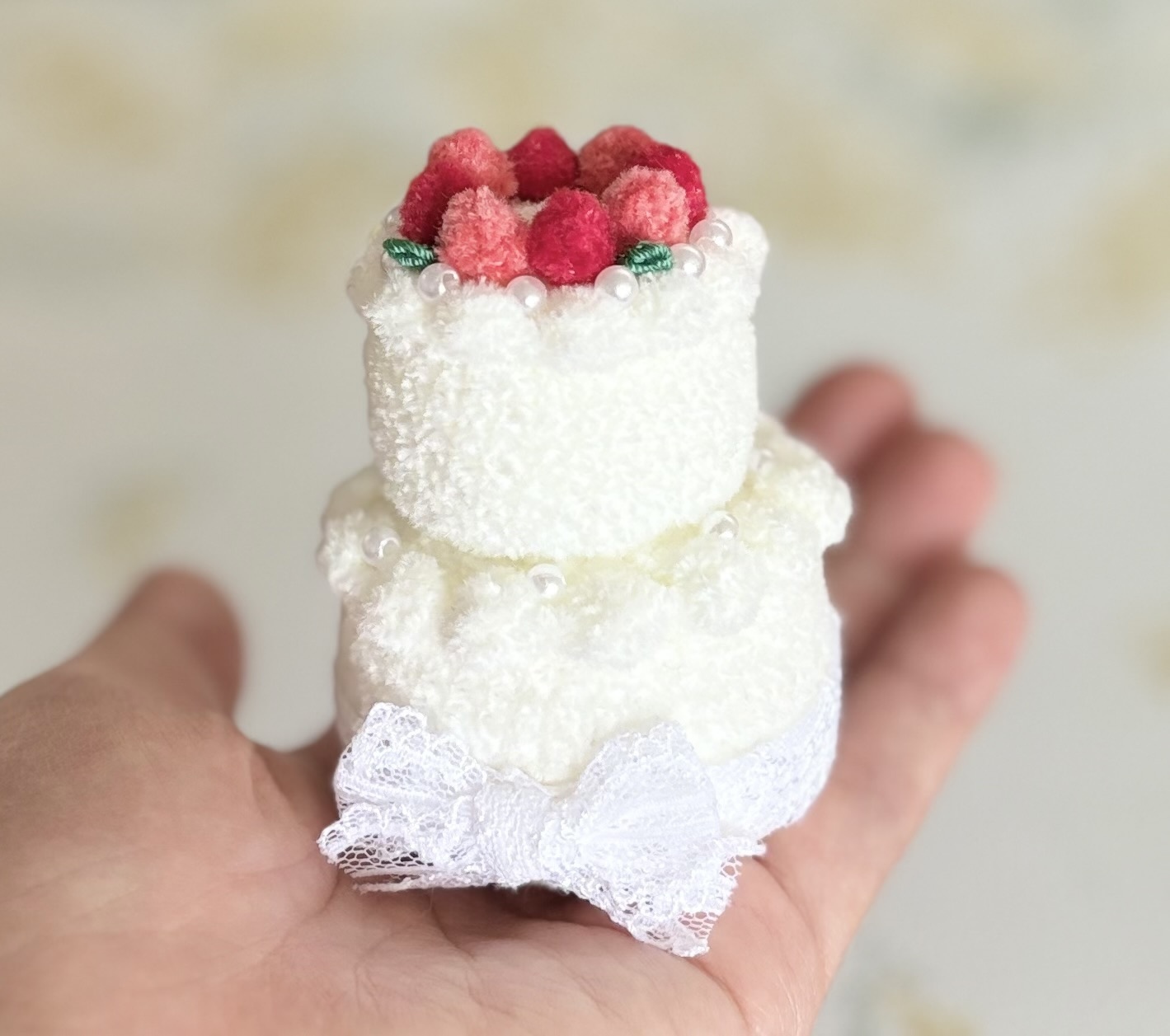 ⭐︎新品未使用⭐︎ ぬいぐるみ ウエディングケーキ 受注制作】あみぐるみ ケーキ ミニケーキ ショートケーキ ウェディング