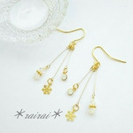 673-②＊rairai＊white snowイヤリング