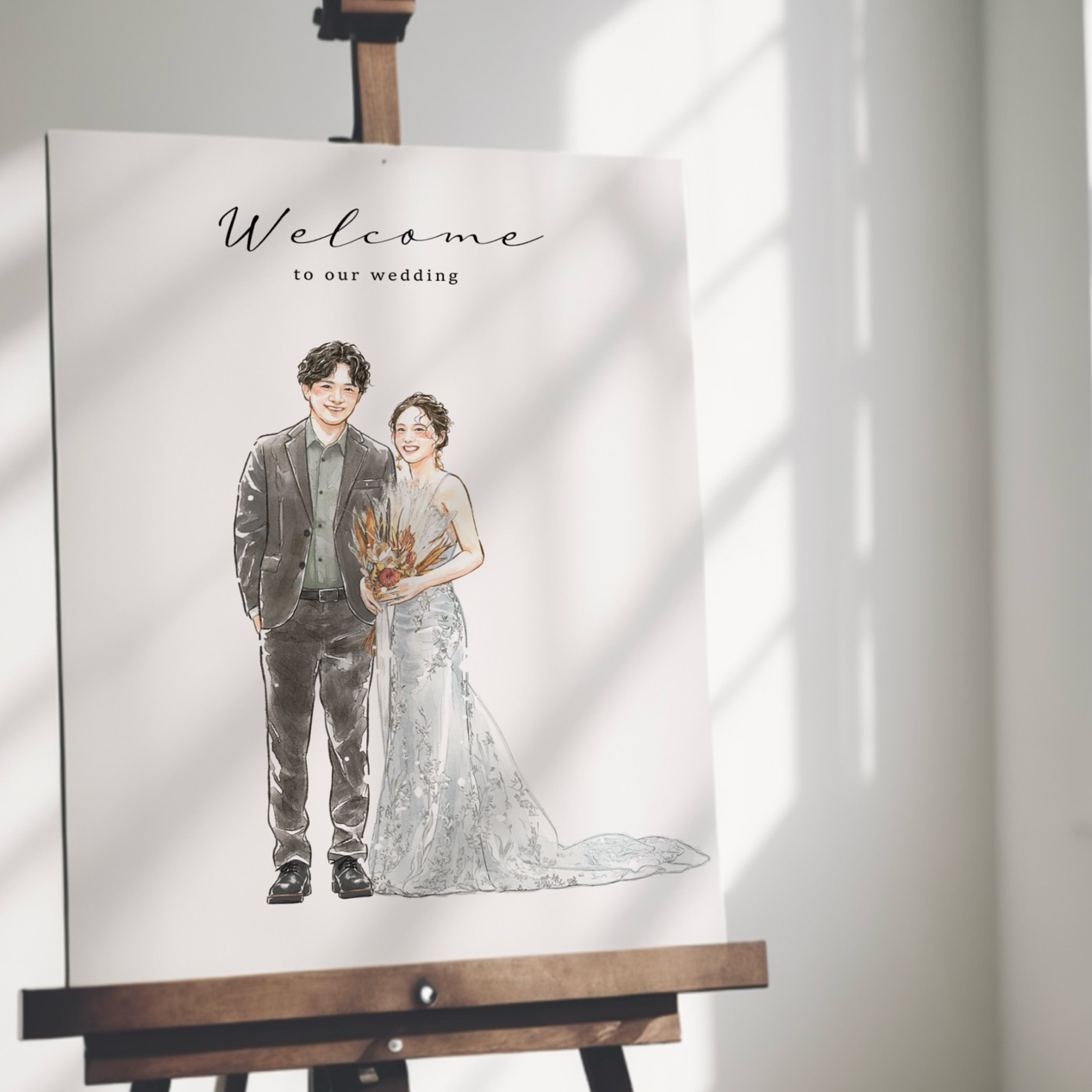 結婚式♡ウェルカムボード♡似顔絵オーダーメイド＊クオリティUPver. bdf7559e7a243edebe8a5a3d477492