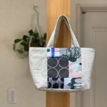 ナチュラルパッチワークバッグ＊ミナペルホネン＊1点もの   世界に一つ　ハーフリネン