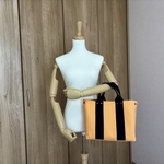 ☆SALE☆20%OFF期間限定[完成品]帆布トートバッグM(タンジェリンオレンジ×ネイビー)