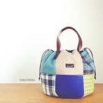 【sale!】2wayかぼちゃバッグ(wool patch -blue-）