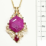 15ct!!ヘキサゴンカット・ルビーのペンダント＊