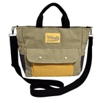 A4入る☆3色帆布のフラップポケットショルダーバッグ