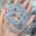 天然石　瑞々しいアクアマリン　 7⁺～10㎜　クリア透き通った美しさ　ブレスレット　