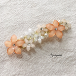 ＊お花のバレッタ＊クリアオレンジ