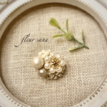 dress-up brooch〈materials〉ドレスアップブローチ  white・gold