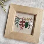 ウィンタードライフラワー　刺繍フレーム　インテリア　置物　冬