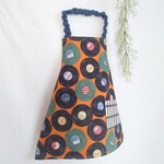 ★SALE！キッズエプロン☆セット☆ゴム☆ポケットつき☆ブルー☆ドット☆ネイビー☆くすみ☆デニム調