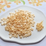 大容量400個★5mm キンモクセイ　ミモザ　お花の樹脂ビーズ 　デコパーツ   パールクリームオレンジ