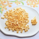 大容量400個★5mm キンモクセイ　ミモザ　お花の樹脂ビーズ 　デコパーツ   パールハニーイエロー